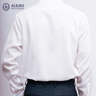 ÁO SƠ MI DÀI TAY TRẮNG PHỐI CỔ-TAY ALGS191 - ALIGRO