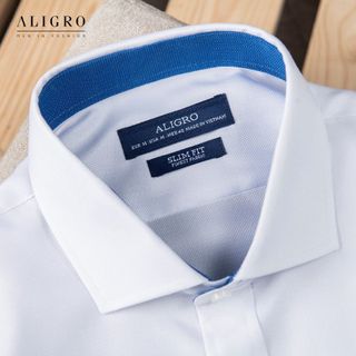 ÁO SƠ MI DÀI TAY TRẮNG PHỐI CỔ-TAY ALGS194 - ALIGRO