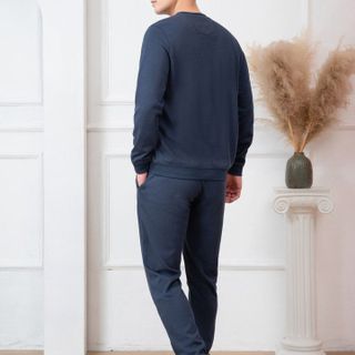 BỘ NỈ ALIGRO CỔ TRÒN MÀU NAVY BN.11 - ALIGRO