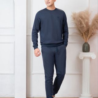 BỘ NỈ ALIGRO CỔ TRÒN MÀU NAVY BN.11 - ALIGRO