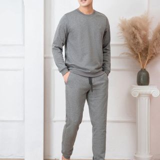 BỘ NỈ CỔ TRÒN MÀU GHI NHẠT ALIGRO BN.14 - ALIGRO
