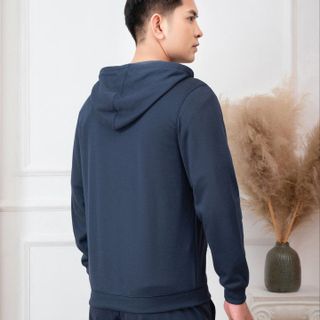 BỘ NỈ HODDIE ALIGRO KÉO KHÓA CÓ MŨ MÀU NAVY BN.15 - ALIGRO