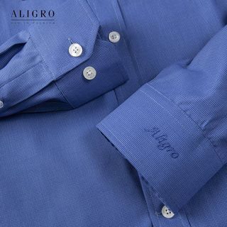 ÁO SƠ MI DÀI TAY BLUE CHẤM TRẮNG ALGS199 - ALIGRO