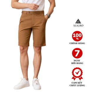 QUẦN SHORT NAM CHẤT LIỆU KAKI DÁNG BASIC TRẺ TRUNG NĂNG ĐỘNG - ALIGRO