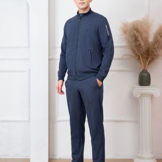BỘ NỈ NAM KÉO KHÓA ALIGRO MÀU NAVY BN.19 - ALIGRO