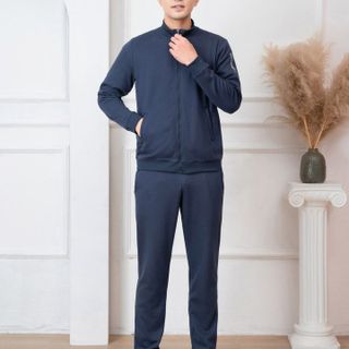 BỘ NỈ NAM KÉO KHÓA ALIGRO MÀU NAVY BN.19 - ALIGRO