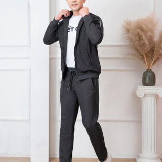 BỘ NỈ KÉO KHÓA ALIGRO MÀU GHI ĐẬM BN.20 - ALIGRO