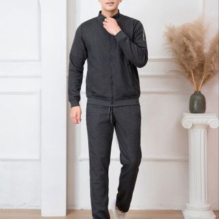BỘ NỈ KÉO KHÓA ALIGRO MÀU GHI ĐẬM BN.20 - ALIGRO