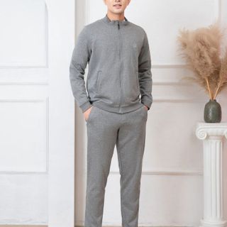 BỘ NỈ KÉO KHÓA ALIGRO MÀU GHI NHẠT BN.21 - ALIGRO