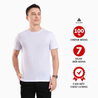 ÁO PHÔNG NAM NGẮN TAY ALIGRO CHẤT VẢI COTTON Ô CHẤM MÀU TRẮNG NĂNG ĐỘNG ALGAPC073 - ALIGRO