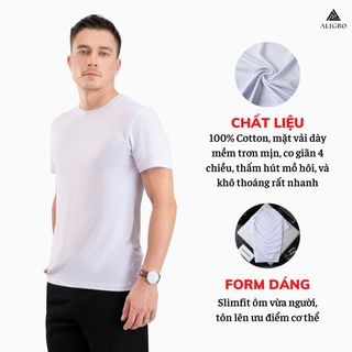 ÁO PHÔNG NAM NGẮN TAY ALIGRO CHẤT VẢI COTTON Ô CHẤM MÀU TRẮNG NĂNG ĐỘNG ALGAPC073 - ALIGRO