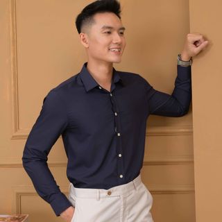 ÁO SƠ MI SLIMFIT DÀI TAY NAVY - ALIGRO