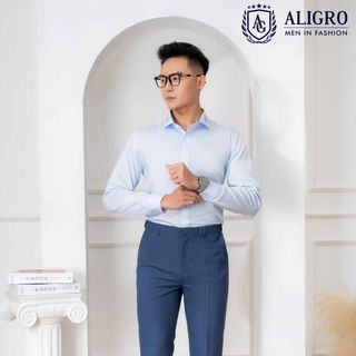 ÁO SƠ MI DÀI TAY COTTON CHỐNG NHĂN XANH - ALIGRO