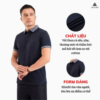 ÁO POLO NAM NGẮN TAY XANH NAVY ALIGRO ALGPLO85 - ALIGRO