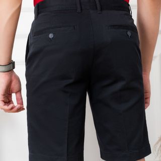 QUẦN SHORT NAM MÀU ĐEN CHẤT LIỆU KAKI DÁNG BASIC TRẺ TRUNG NĂNG ĐỘNG ALGQS1067 - ALIGRO