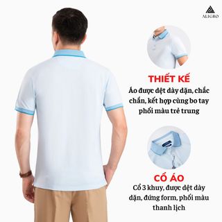 ÁO POLO NAM NGẮN TAY XANH BIỂN ALGPLO90 - ALIGRO