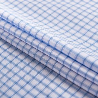 ÁO SƠ MI CỘC TAY TRẮNG KẺ CARO XANH ALGS-C116 -ALIGRO