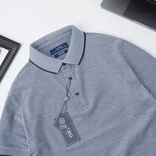 ÁO POLO NAM NGẮN TAY PHỐI 2 MÀU SỢI GHI-NAVY ALGPLO92 - ALIGRO