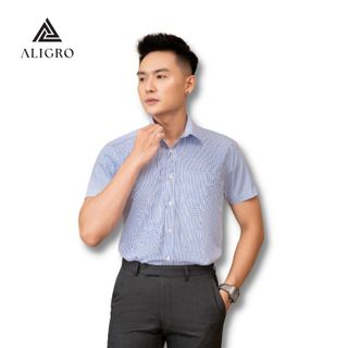 ÁO SƠ MI NAM CỘC TAY BAMBOO KẺ CARO NAVY ALGS-C120 - ALIGRO