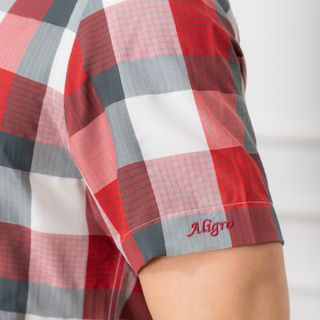 ÁO SƠ MI CỘC TAY KẺ MÀU ĐỎ ALGS-C58 - ALIGRO