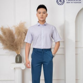 ÁO SƠ MI CỘC TAY HỌA TIẾT HOA NHÍ ALGS-C84 - ALIGRO