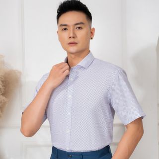 ÁO SƠ MI CỘC TAY HỌA TIẾT HOA NHÍ ALGS-C84 - ALIGRO