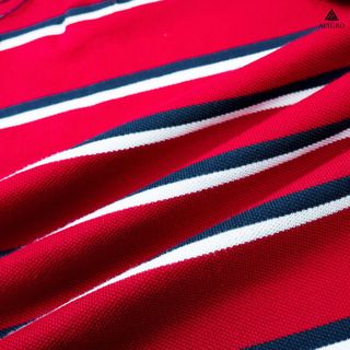 ÁO POLO NAM NGẮN TAY KẺ NGANG ĐỎ-NAVY-TRẮNG ALGPLO96 - ALIGRO