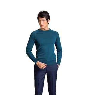 ÁO LEN CỔ TRÒN VIỀN NỔI DÀI TAY ALEND040 - ALIGRO
