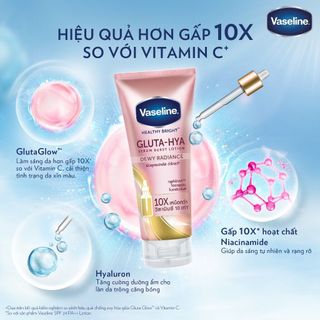 [MUA 1 ĐƯỢC 2 ] SỮA DƯỠNG THỂ VASELINE HEALTHY BRIGHT GLUTA HYA THÁI LAN 300ML - SILVER