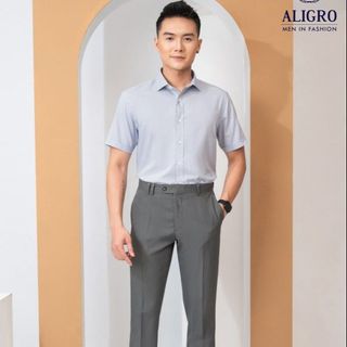ÁO SƠ MI CỘC TAY KẺ CARO NHỎ GHI ALGS-C118 - ALIGRO