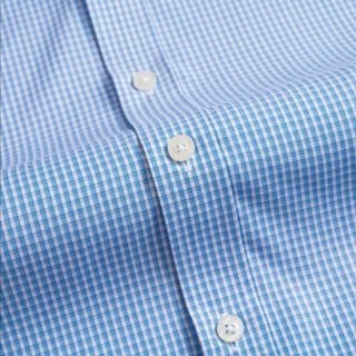 ÁO SƠ MI BABOO SLIMFIT CỘC TAY KẺ XANH DƯƠNG ALGS-C121 - ALIGRO
