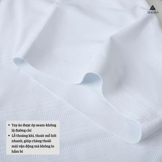 ÁO POLO GOLF NAM NGẮN TAY CHẤT VẢI COOLMAX KẺ NGANG MÀU TRẮNG NĂNG ĐỘNG ALGPLO116 - ALIGRO
