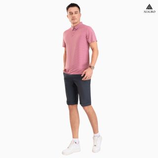 ÁO POLO GOLF NAM NGẮN TAY CHẤT VẢI COOLMAX KẺ NGANG MÀU MÀU VỎ ĐỖ NĂNG ĐỘNG ALGPLO115 - ALIGRO