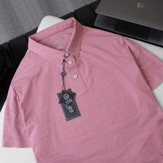 ÁO POLO GOLF NAM NGẮN TAY CHẤT VẢI COOLMAX KẺ NGANG MÀU MÀU VỎ ĐỖ NĂNG ĐỘNG ALGPLO115 - ALIGRO