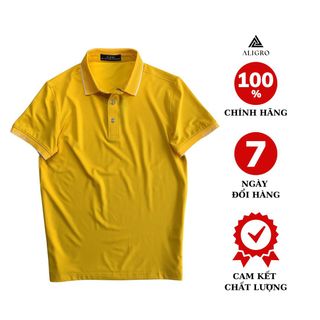 ÁO POLO GOLF NAM NGẮN TAY CHẤT VẢI COOLMAX MÀU VÀNG NĂNG ĐỘNG ALGPLO109- ALIGRO