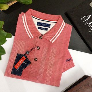 ÁO POLO CỔ BẺ HỌA TIẾT KẺ SỌC ALGPLO34 - ALIGRO