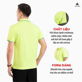 ÁO PHÔNG POLO GOLF NAM NGẮN TAY CHẤT VẢI COOLMAX MÀU XANH CHUỐI NĂNG ĐỘNG ALGPLO104- ALIGRO