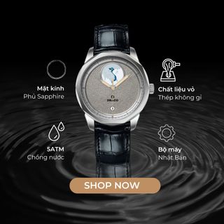 Đồng Hồ Nam - Thương Hiệu Việt Draco D23-FT08 - " Fortis " Dây Da Đen - thời trang nam thể thao
