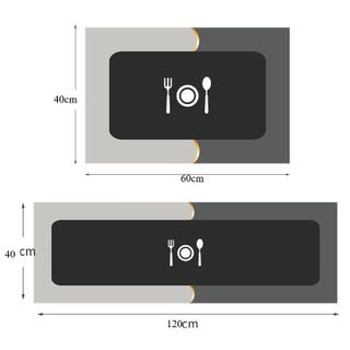 Bộ 2 THẢM BẾP SILICON cao cấp, thảm trải sàn lau chân thấm hút nước chống trơn trượt cho nhà bếp KiMi Decor