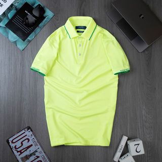 ÁO PHÔNG POLO GOLF NAM NGẮN TAY CHẤT VẢI COOLMAX MÀU XANH CHUỐI NĂNG ĐỘNG ALGPLO104- ALIGRO