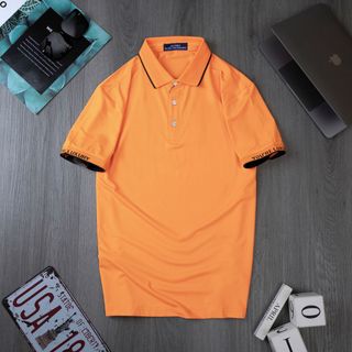 ÁO POLO GOLF NAM NGẮN TAY CHẤT VẢI COOLMAX MÀU CAM NĂNG ĐỘNG ALGPLO100 - ALIGRO