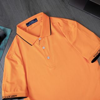 ÁO POLO GOLF NAM NGẮN TAY CHẤT VẢI COOLMAX MÀU CAM NĂNG ĐỘNG ALGPLO100 - ALIGRO