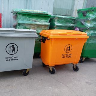 Thùng rác nhựa 660 lít 4 bánh xe nhựa HDPE