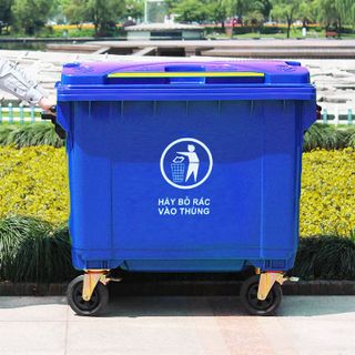 Thùng rác nhựa 660 lít 4 bánh xe nhựa HDPE