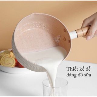 Chảo Vân Đá Xanh Hồng Cán Gỗ 18CM