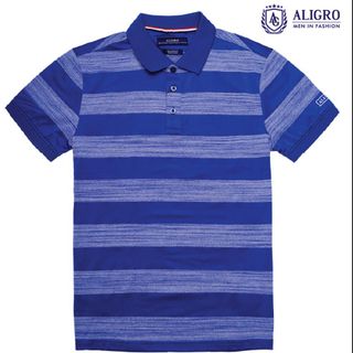 ÁO POLO NAM NGẮN TAY ALGPLO56 CHẤT VẢI COOLMAX HOẠ TIẾT KẺ NGANG, NHẸ, MỀM MẠI TRÊN DA, THẤM HÚT ƯU VIỆT - ALIGRO
