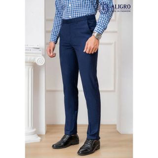 QUẦN ÂU NAVY KẺ XANH ALGO1053 - ALIGRO