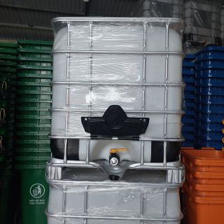 Bồn nhựa mới 1000 lít, IBC tank nhựa vuông 1000 lít