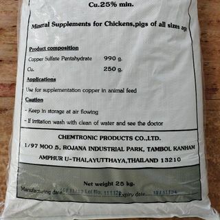 ĐỒNG SULPHATE – Đồng Thái - COPPER SULFATE PENTAHYDRATE Bổ sung vi lượng cho vật nuôi, kích thích tăng trưởng, tăng sức đề kháng
