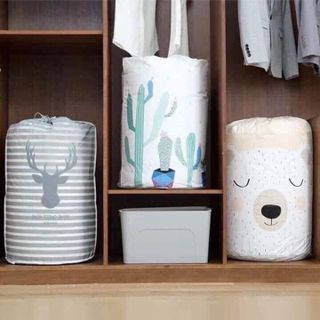 Túi Đựng Quần Áo, Chăn Ga, Đồ Chơi, Chất Liệu Vải Chống Thấm Size Siêu To  Dây Rút Tiện Lợi- KiMi Decor